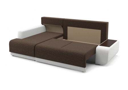 Диван угловой Соло коричневый / белый